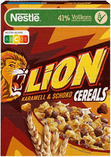 Cereal LION, Cereal chokolade med karamel og 41% fuldkornsmel, pakke 8 x 400 gram Cereal Naty Shop