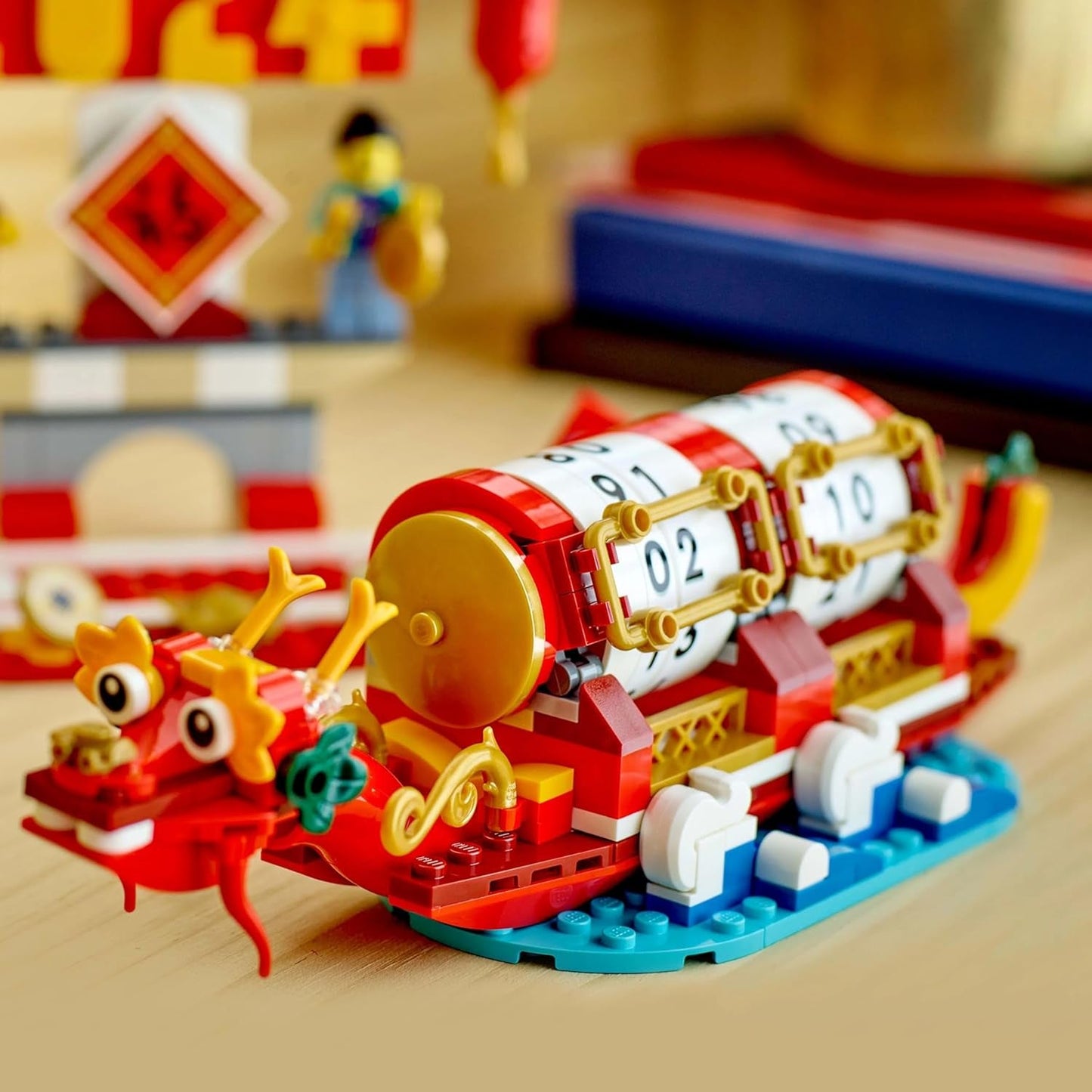LEGO feriekalender, kinesisk julegave til drenge og piger, månenytårsbyggesæt, giver børn mulighed for at lege fantasifuldt, festlegetøj, kinesisk nytårsdekoration 40678 byggesæt Besuche den LEGO-Store