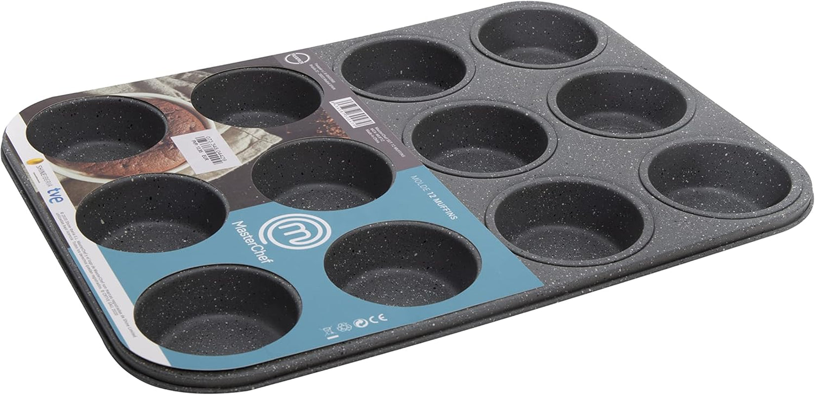 Masterchef MCA-MUF Muffinform Für 12 Cupcakes Muffinblech Aus Karbonstahl, Rustfrit Stål, Stahl Forme og bageplader Naty Shop