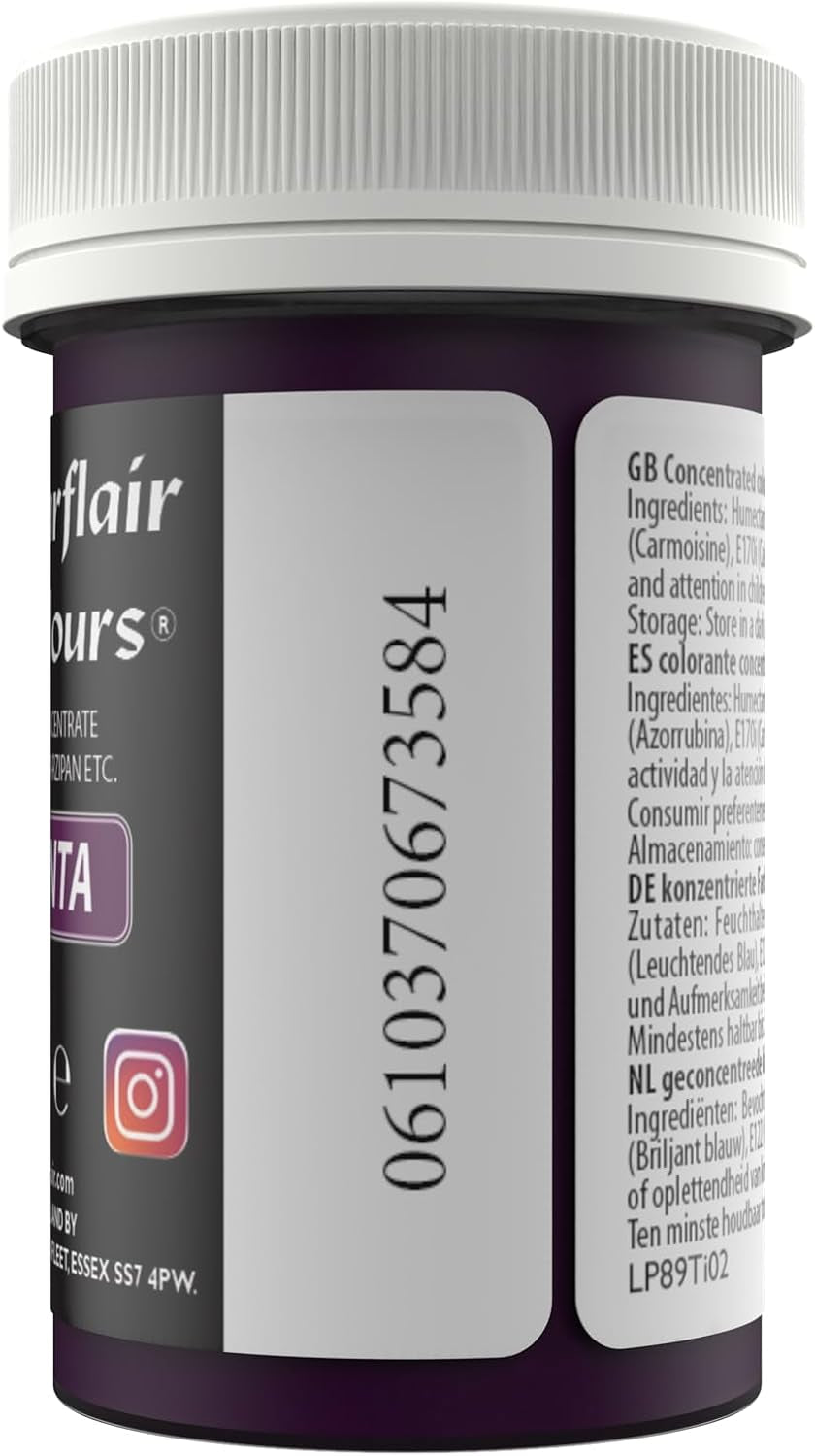 Sugarflair Pasta Madfarve Pastel Magenta, Madfarve til Pasta, Fondant og Marcipan, Spectral Concentrated Colors - 25g