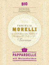 BioGourmet Pappardelle med hvedekim - Økologisk bred pasta til gryderetter og saucer - med ekstra næringsstoffer | 500 g økologisk og vegansk