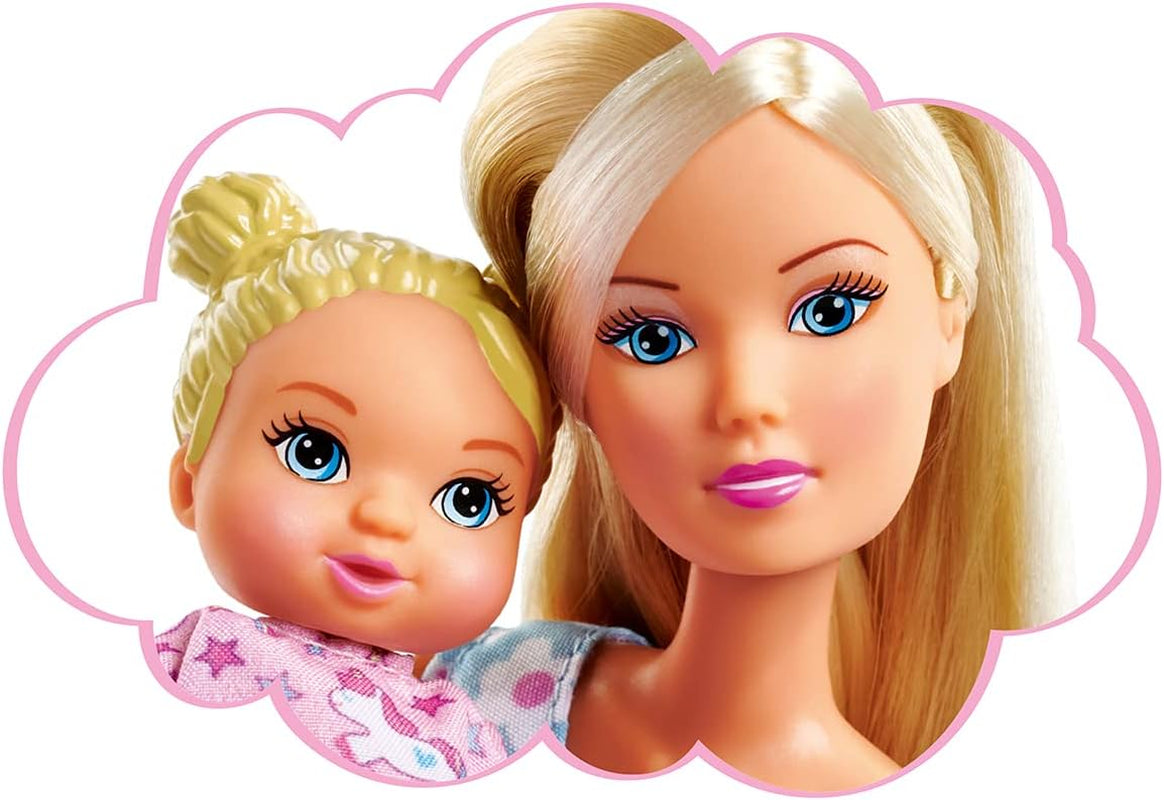 Simba Steffi Love Sweet Dreams / Sød babydukke og krybbe / med glød-i-mørke funktion / 12 stykker / 29cm / Til børn fra 3 år og derover
