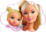 Simba Steffi Love Sweet Dreams / Sød babydukke og krybbe / med glød-i-mørke funktion / 12 stykker / 29cm / Til børn fra 3 år og derover