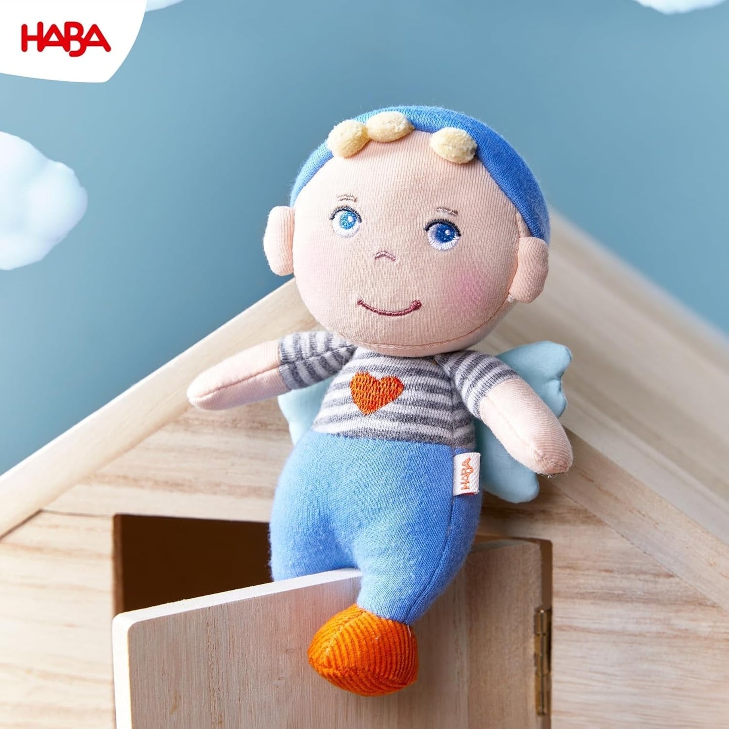 HABA Guardian Angel Mats - Plys tekstildukke (15 cm), ideel velkomstgave til babyer og småbørn - vaskbar ved 30°C - 2011869001 Dolls Naty Shop