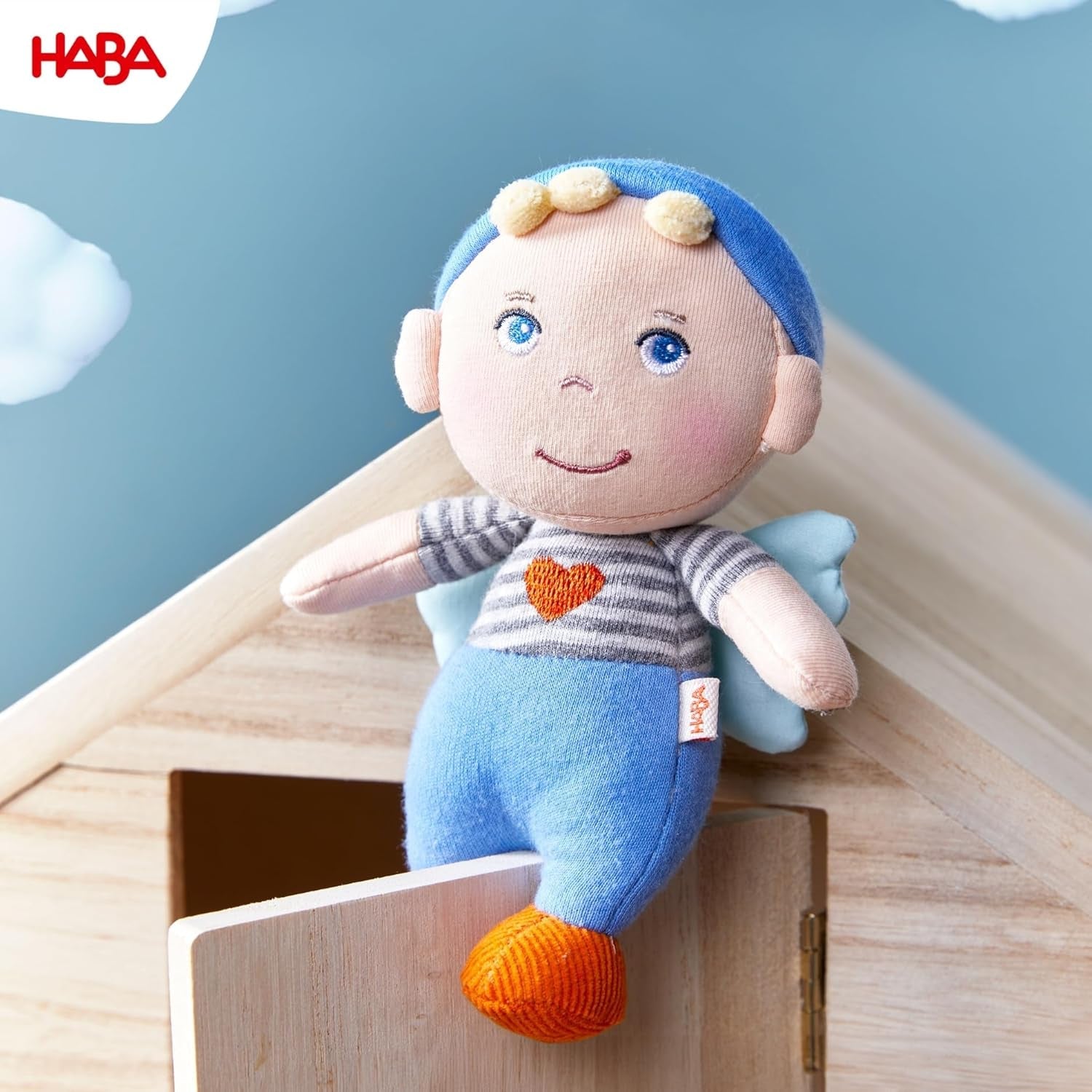 HABA Guardian Angel Mats - Sød tekstildukke (15 cm), ideel velkomstgave til babyer og småbørn - Vaskes ved 30 °C - 2011869001
