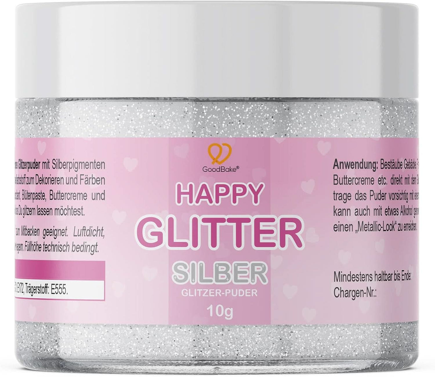 Goodbake Happy Glitter Gold - Spiselig madglimmer, 10 gram Glitter Naty Shop Silver