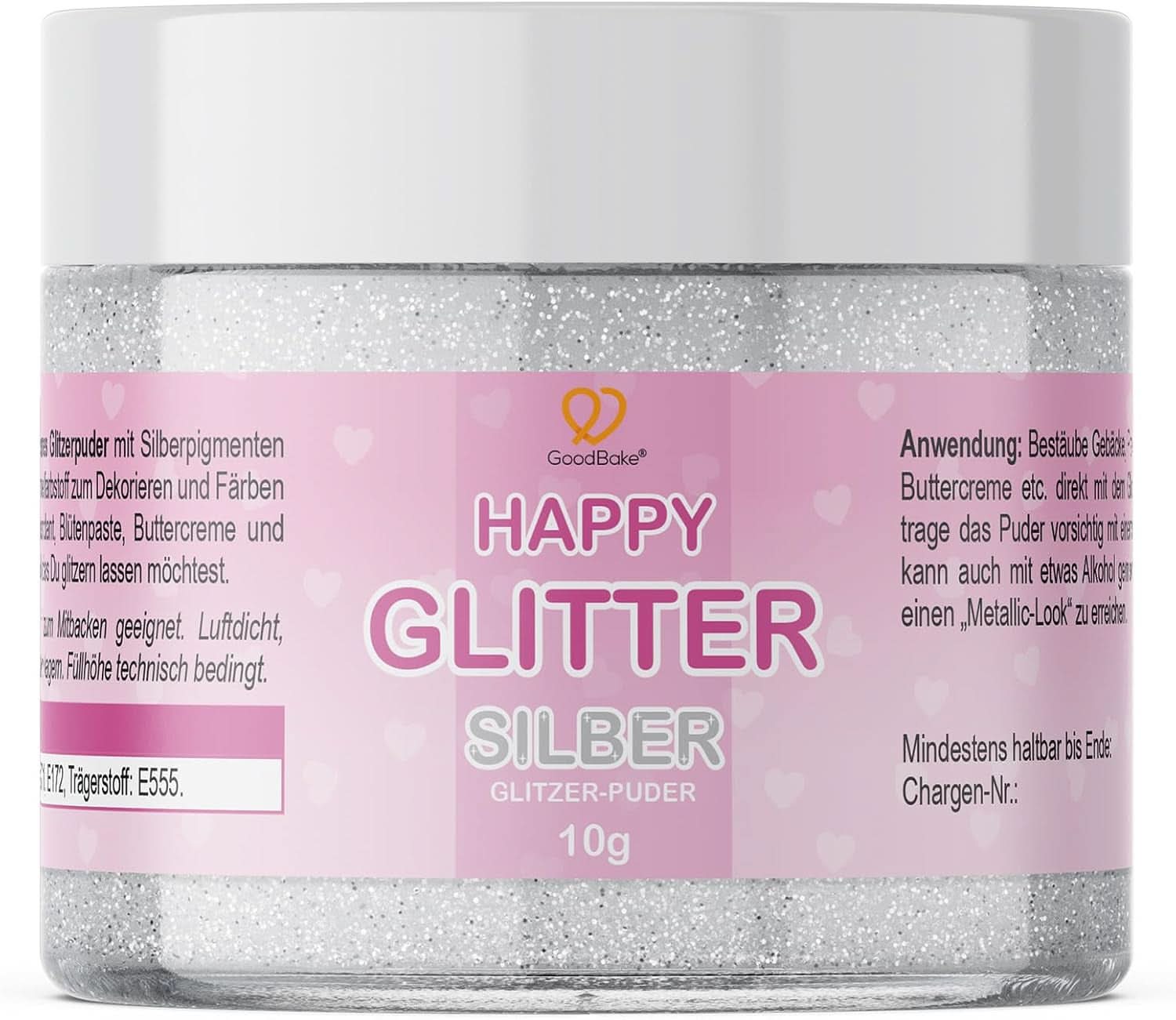 Goodbake Happy Glitter Gold - Spiselig madglimmer, 10 gram Glitter Naty Shop Silver