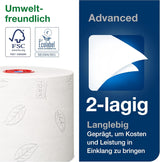 Tork 127530 avanceret kvalitet midi blødt toiletpapir til Tork T6 dobbeltrulle toiletpapir dispenser / 2-lags rivefast blødt toiletpapir 27 pakke (27 X 100 meter)