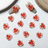50 stk. 3D Blume Nagel Charms Nägel Tilbehør Nageldesign Glitzersteine ​​Nailart Strasssteine ​​Flower Nail Charms Luminous Flower Nail Art Charms Bunte Blumen Deko Nagel Steinchen Flowers Nail Rhinestones