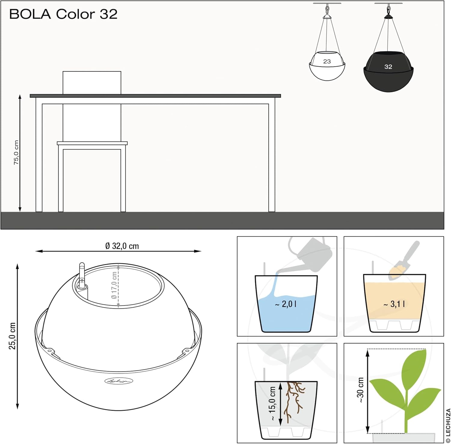 LECHUZA BOLA Farve 32 hvid 16850
