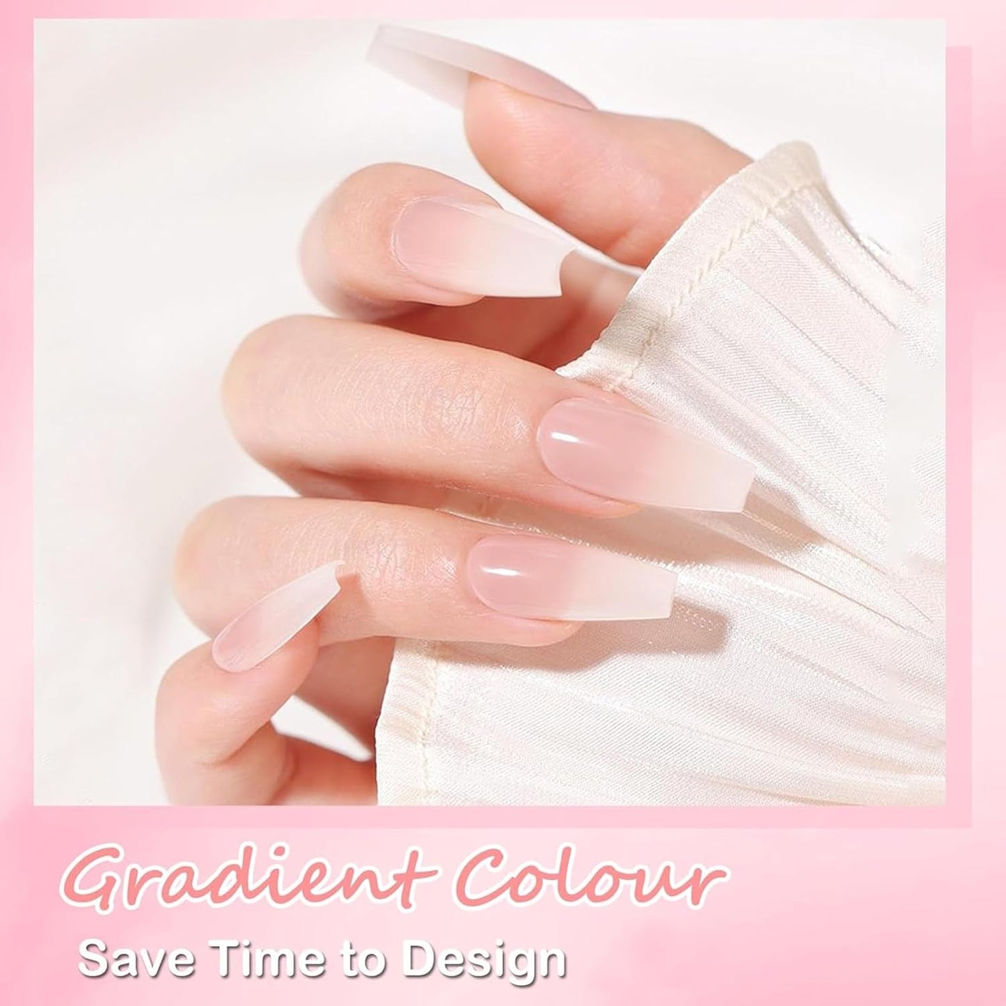Ballerina falske neglesæt - 240 stykker Delikat lilla pink falske negle, fulddækkende lim på falske negle, falske neglespidssæt til manicure og neglekunst til kvinder og piger (lavendelrosa)