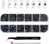 Beadsland 2500 stk Glas Nailart Strasssteine ​​​​Kristall Flatback Edelsteine ​​​​Runde, ​​Für Handwerk Gemischt 8 Größen SS4 ~ SS30 Mit Picking Pinzette Und Stift (Kristall Weiss)