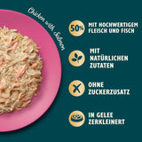 Lily's Kitchen Aus Naturichen Ingrediens hermestellung Zerkleinerte Filet in Gelee mit Hühnchen und Lachs Ausgewachsen Nassfutter für Katzen 70 g Dose