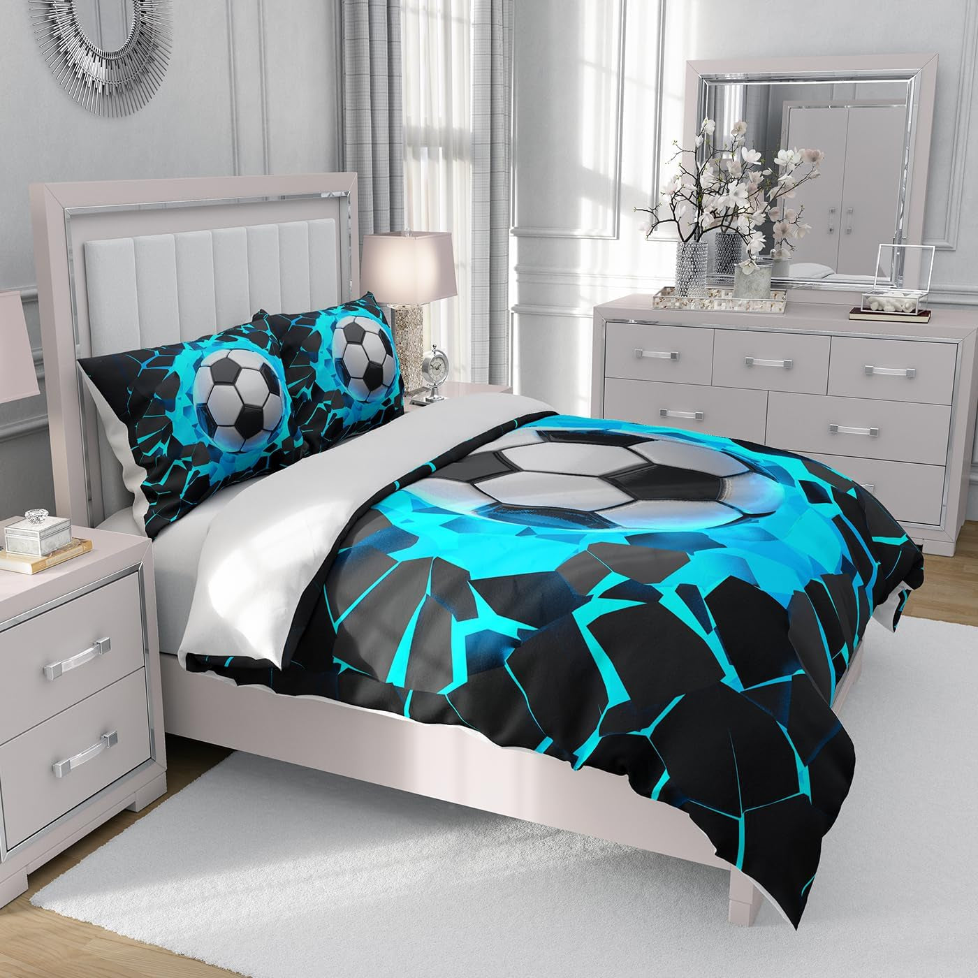 Børnesengetøj, fodbold, polyester mikrofiber Sengetøj - børn Naty Shop
