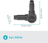 L-stykke til Gardena Micro-Drip 4,6 mm (3/16 tomme): Til ændring af distributionsretning og dryplinjer med 90 grader, knækfri installation, nem og fleksibel tilslutningsteknologi (13212-20)