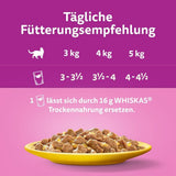 Whiskas 1+ vådfoder til katte med kylling i gelé, 28x85g (1 pakke) - Højkvalitets vådfoder til voksne katte i poser med 28 portioner