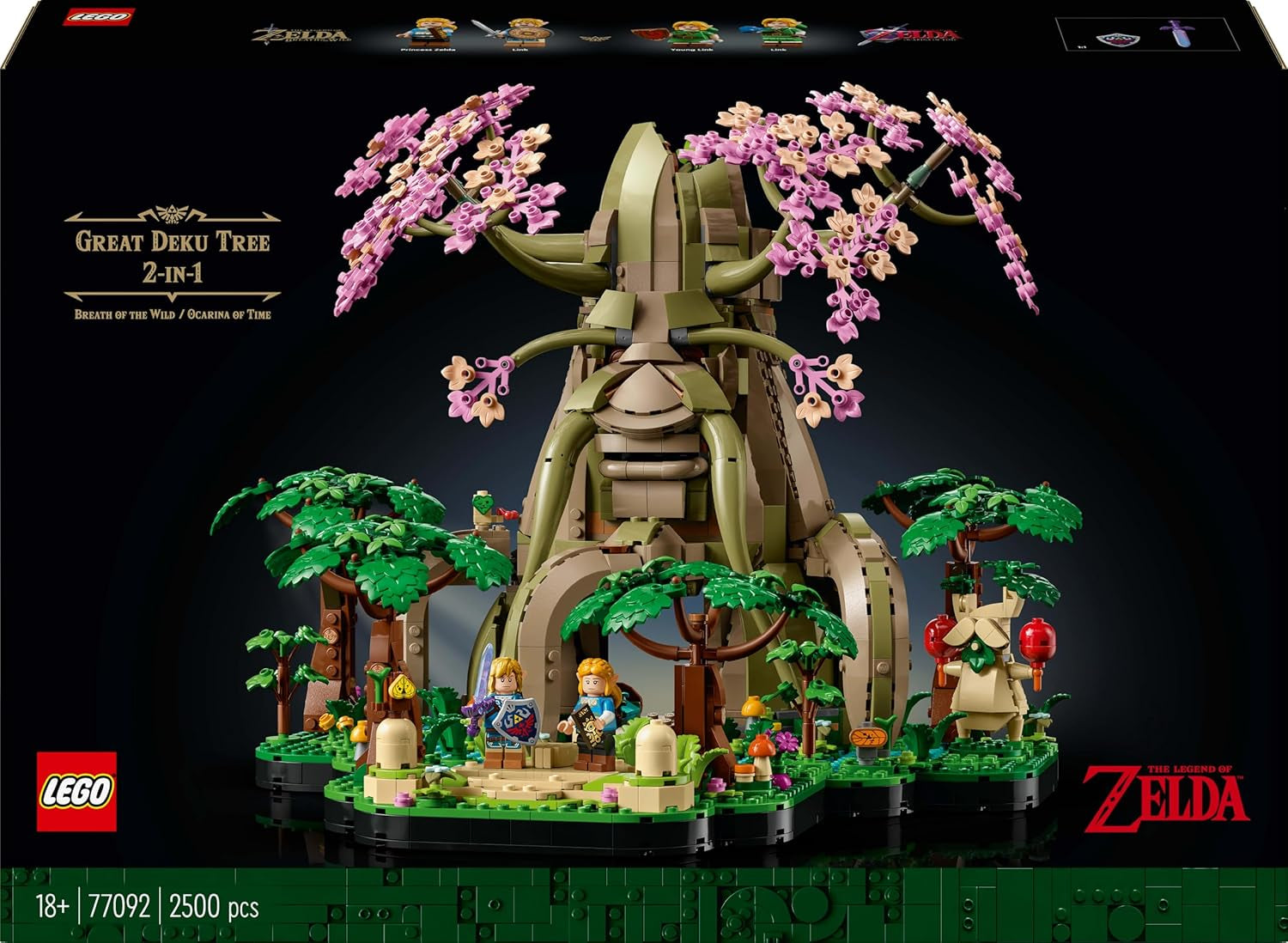 LEGO The Legend of Zelda Deku Tree 2-I-1 - samlerstykke med prinsesse Zelda og 3 Link minifigurer - byggesæt til voksne og gaveidé til videospilsfans - 77092 Byggesæt Besuche den LEGO-Store