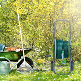 Relaxdays Slangevogn 45m 1/2" Vandslangerulle Have 82,5 x 43 x 34cm Grågrøn