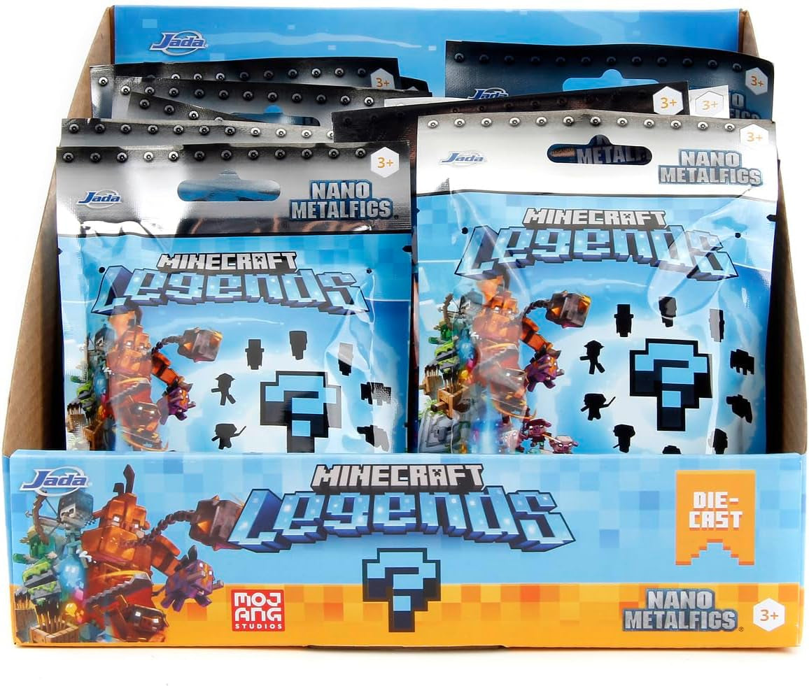 Jada Toys - Minecraft Blind Pack Nanofigs, Wave 2, Minecraft Legends Nano Metal samlerfigur, Forskellige modeller, 4 Cm, Alder 3+, Sorte Actionfigurer Naty Shop
