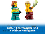 LEGO City Ambulance og Snowboarder, Ambulance Legesæt med legetøjsbil og 2 minifigurer, Snowboarder og Paramediciner Figur, fantasifuld gave til drenge og piger fra 4 år 60403 Byggesæt Besuche den LEGO-Store