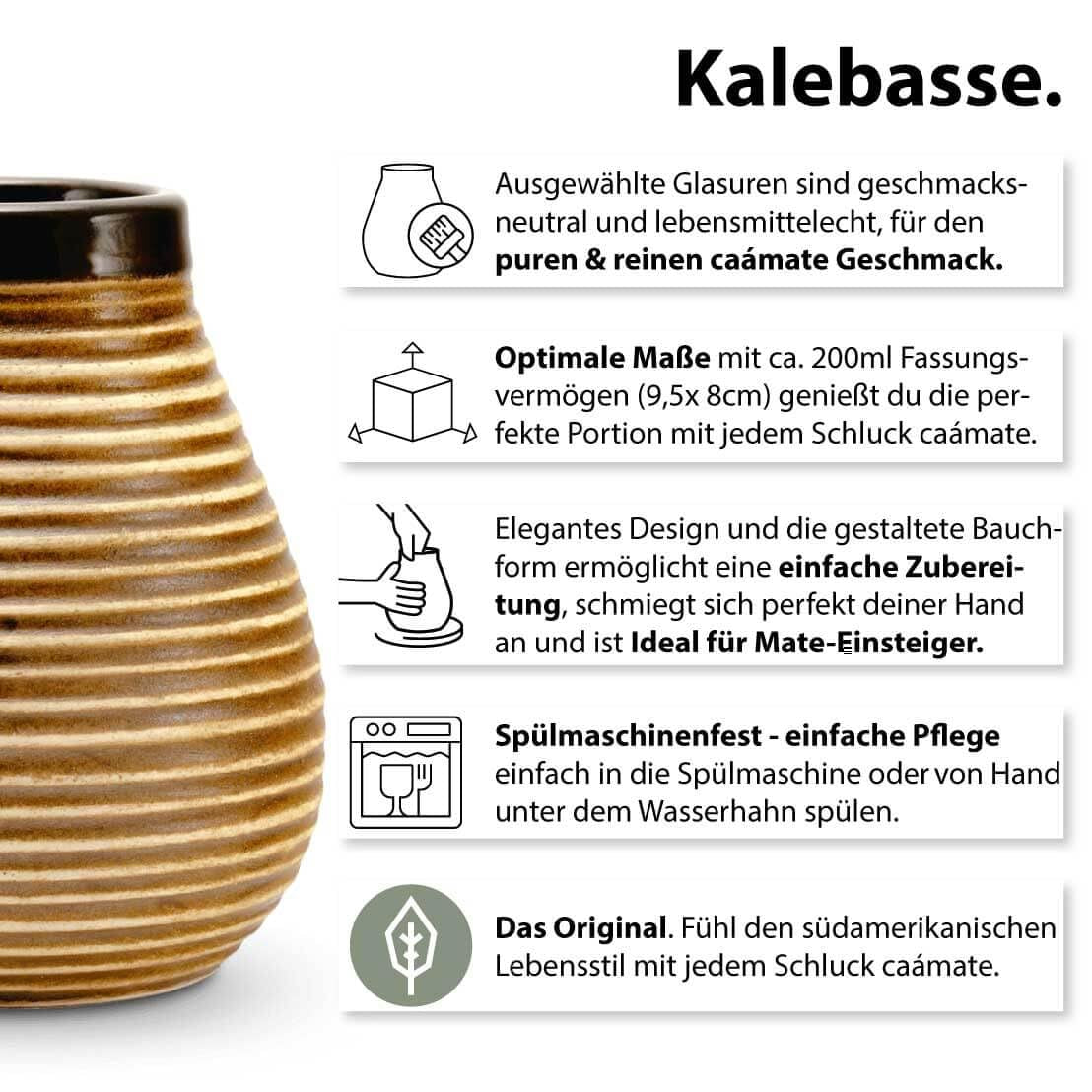 Mate tesæt til to, økologisk ● 2 Mate kopper + 2 bombillas + 300 g Mate te + forberedelsesvejledning