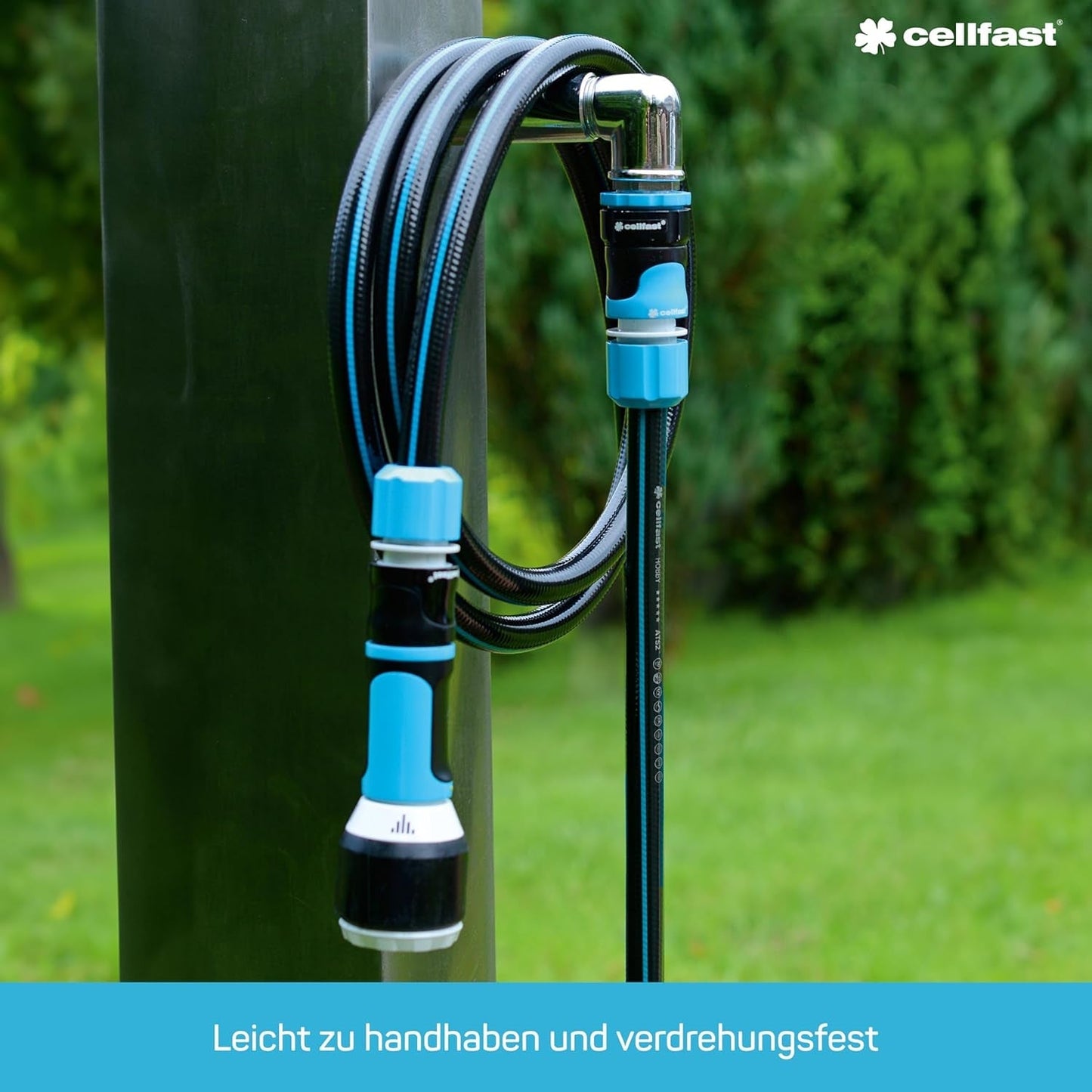 CELLFAST Haveslange 6-lags vandslange Dobbelt flettet stof vandingsslange UV-bestandig anti-alge fleksibel slange 32 bar 1 tommer 25 meter hobby