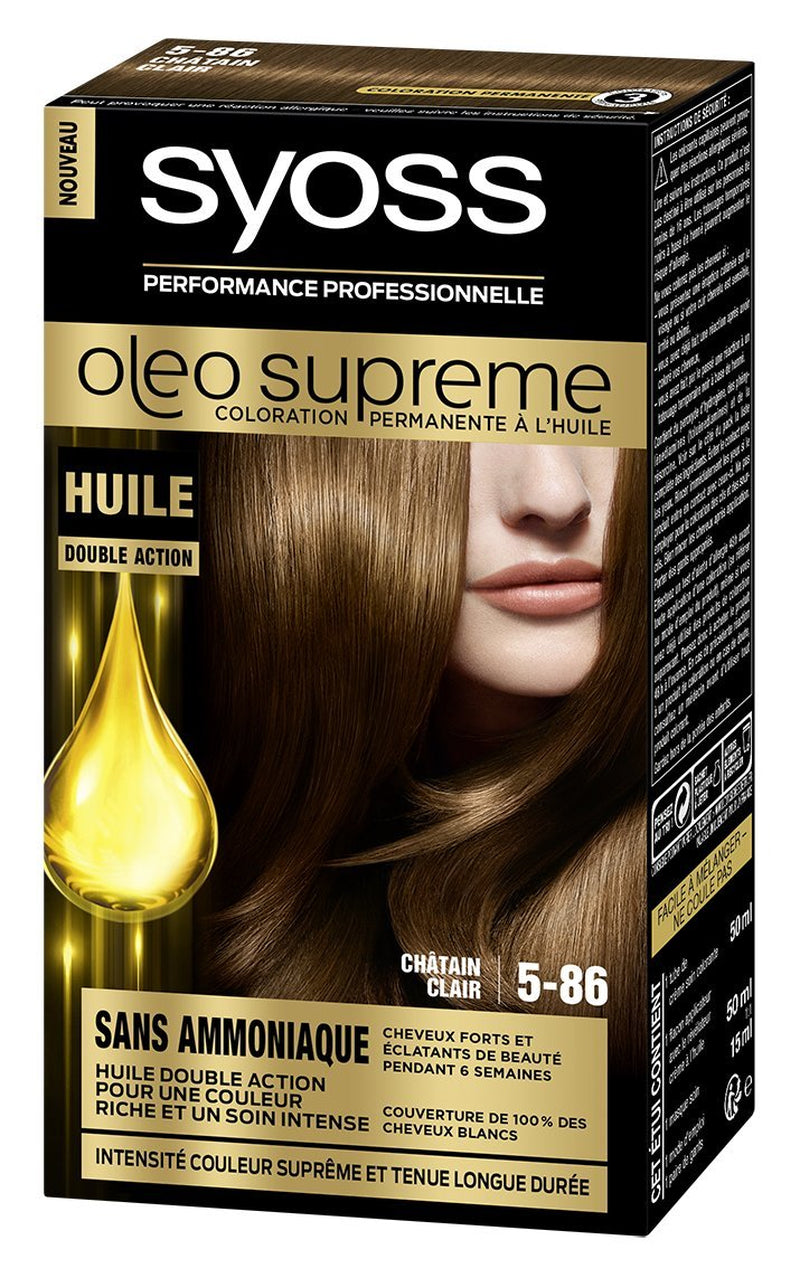 Syoss - Oléo Suprême - Permanent hårfarve - 5-86 Light Chestnut Hair Dye Naty Shop Standardtitel