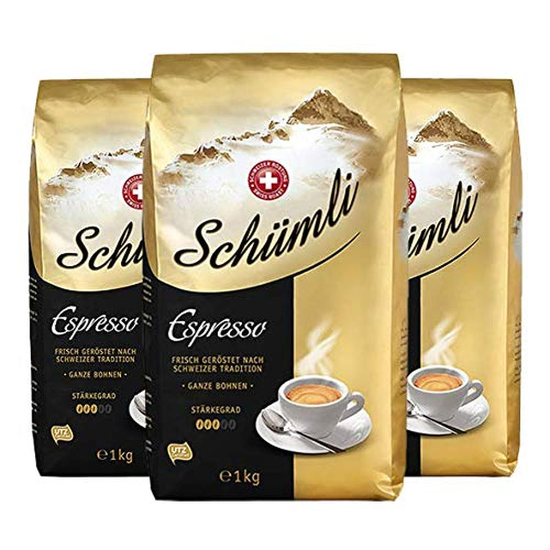 Schuümli Espresso hele kaffebønner 1 kg, pakke med 3 (3 x 1000 g)