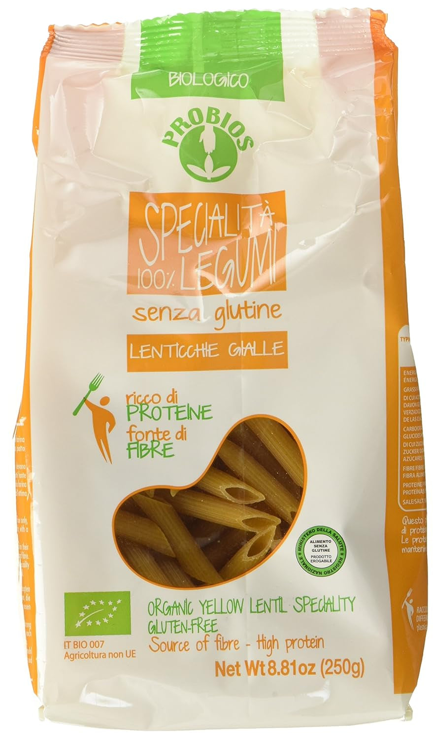 Gul linsepenne, pakke med 12 (12 x 250 g)