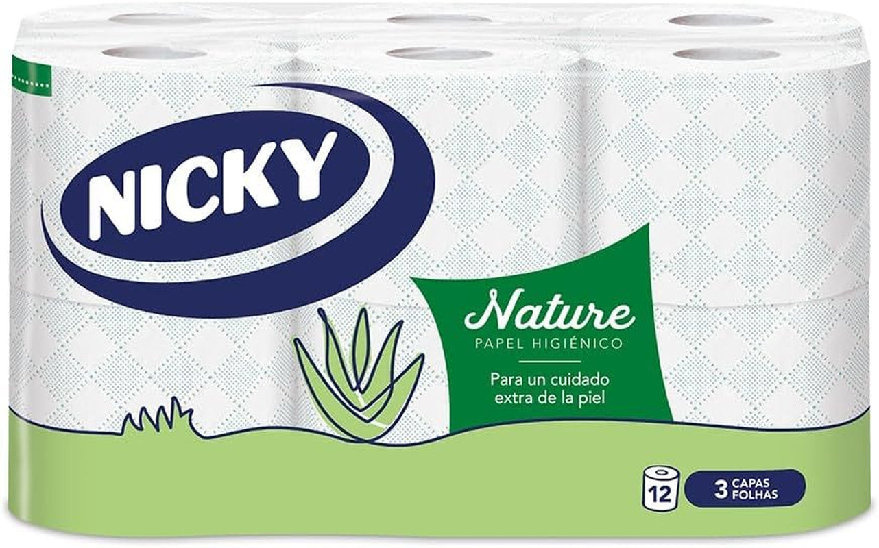 Natur toiletpapir, 12 ruller, 3 lag