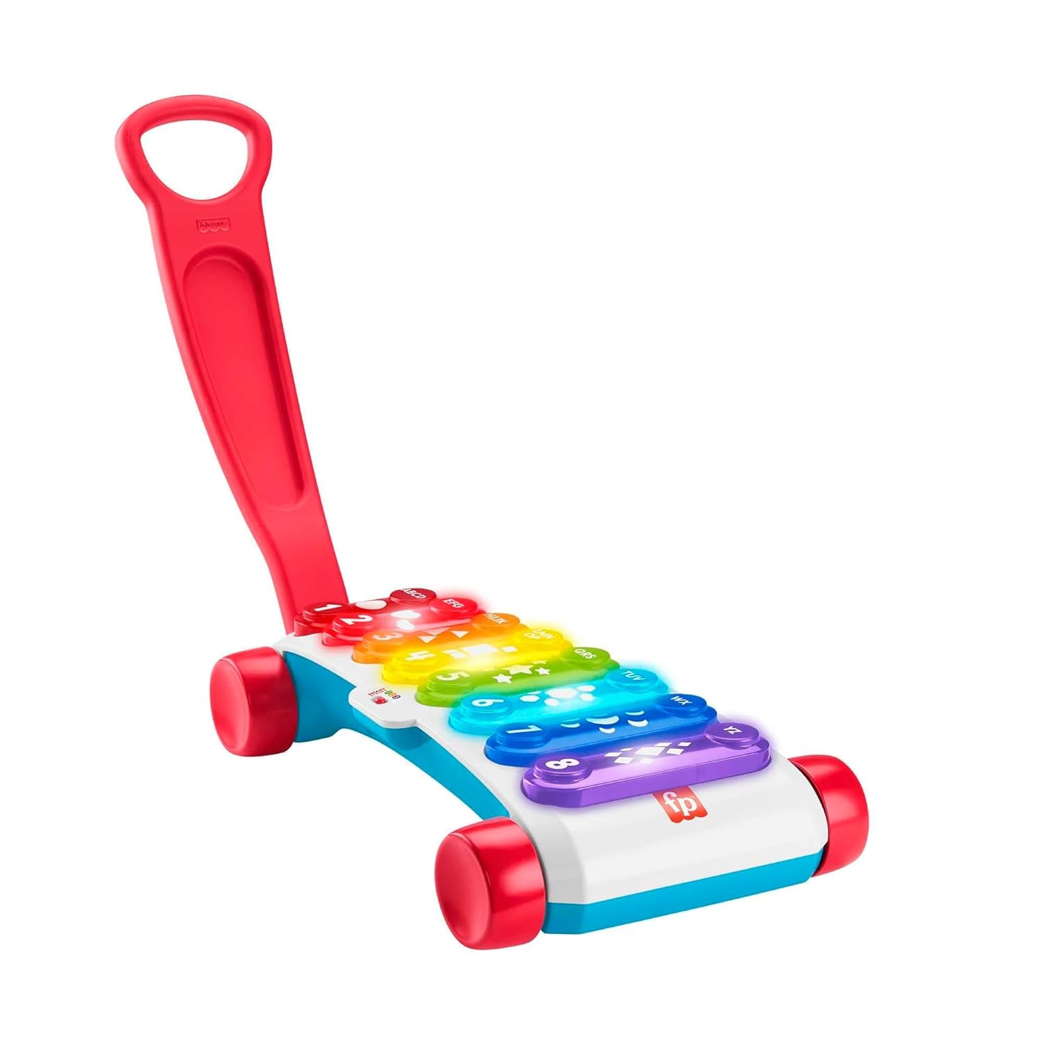 Fisher-Price Light-up kæmpe xylofon - elektronisk musikinstrument til at trække sammen med sange med læringsindhold, for børn, småbørn fra 9 måneder, flerfarvet, version: fransk, HJK40 Legetøj Bebe Naty Shop Inglese, Imballaggio Ridotto