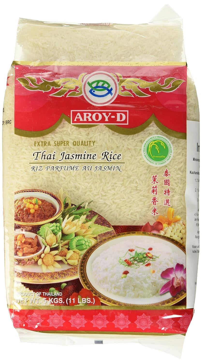 Aroy-D duftende ris, langkornet ris 100%, 1 pakke (1 x 5 kg)