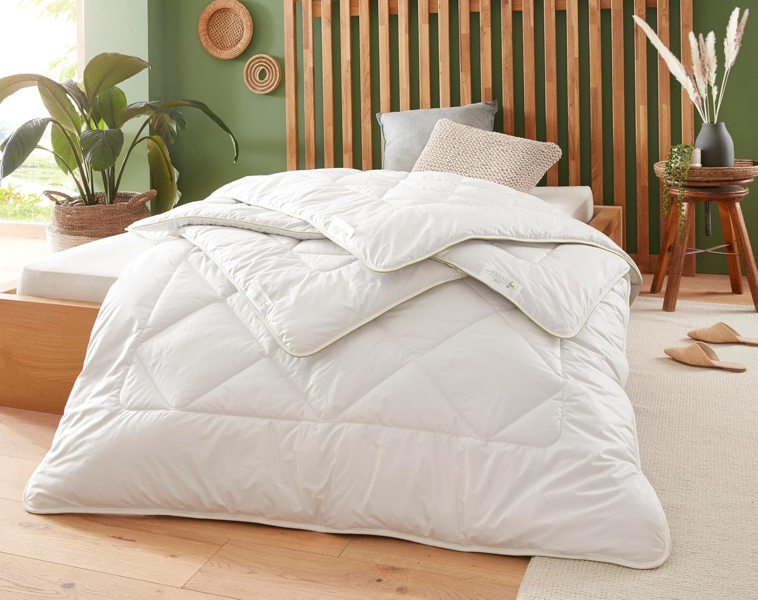 Badenia Trendline Eco Quilt Camel Letvægts 155 X 220 Cm, hvid, Oeko-Tex certificeret, produceret efter den tyske kvalitetsstandard Dyner og dyner Naty Shop 155 X 220 Letvægts sommertæppe