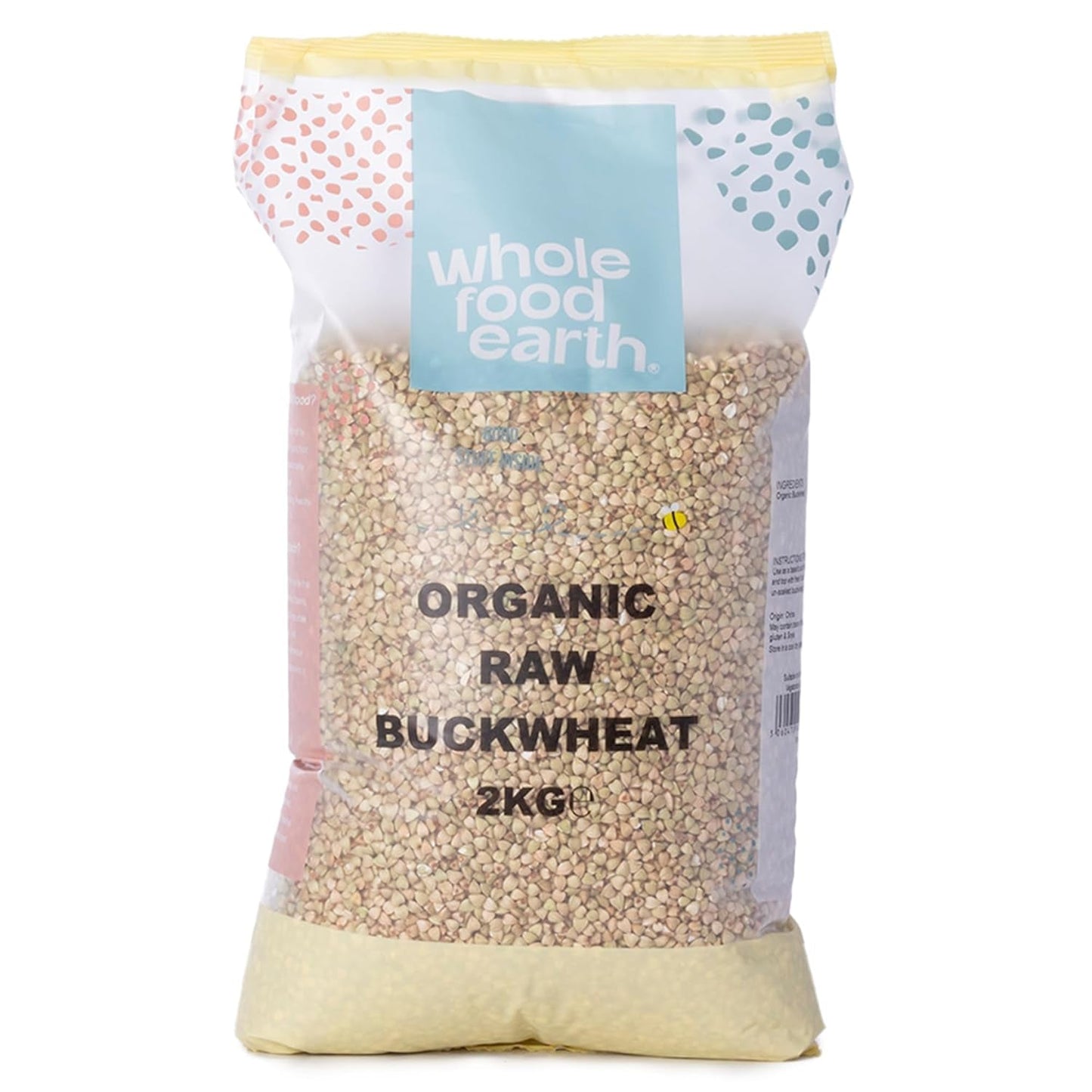 Wholefood Jord Økologisk Boghvede - 3 kg - Ikke-GMO - Vegansk - Højt fiberindhold - Certificeret økologisk