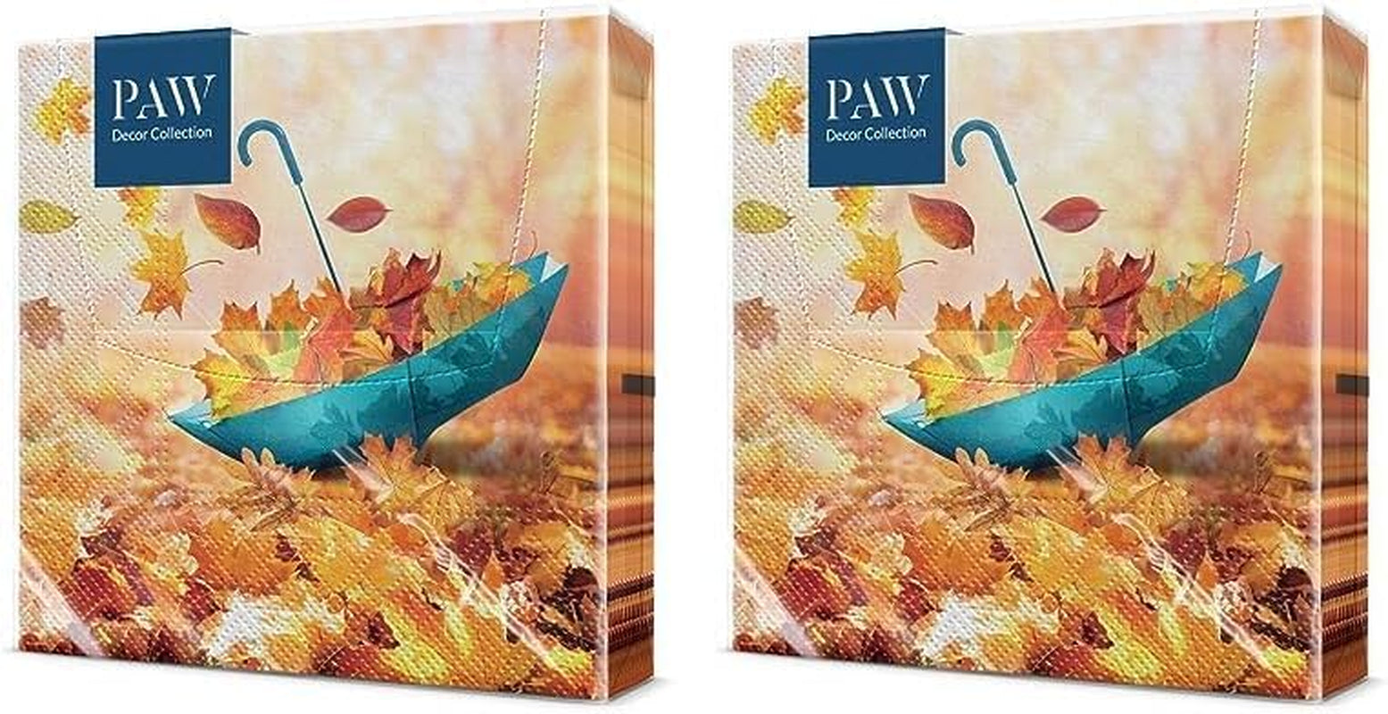 PAW - 3-lags servietter (33 X 33 Cm) I 20 stykker I Perfekt til fødselsdage, fester, datoer I Efterårsbordpynt I Farverige papirservietter - Solsikkegule kronblade I Dansende solsikke