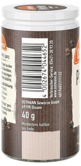 Ostmann Gewürze - Pfeffer schwarz ganz | 40 g i Der Streudose