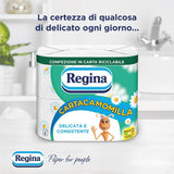 Regina Cartacamomilla - 8 ruller toiletpapir, 300 fluffy ark, 3-lags, blød og fast, genanvendelig papiremballage