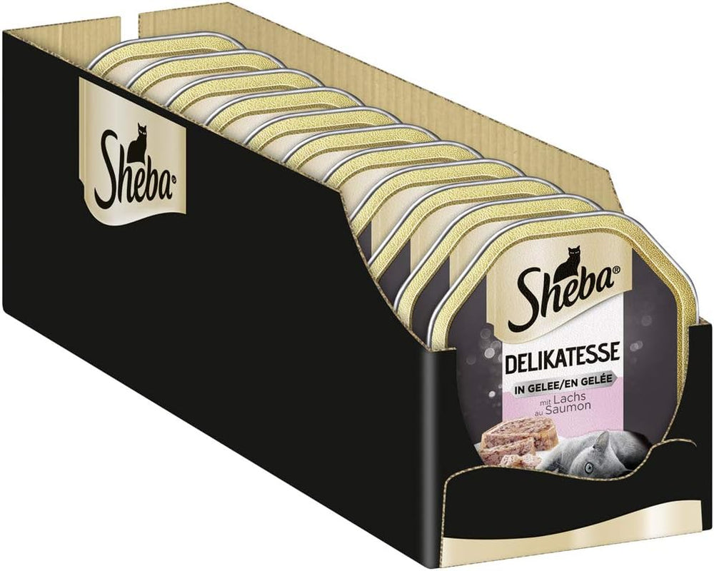 Sheba våd kattefoder, delikatesse i laksegele, 2 x 11 x 85g