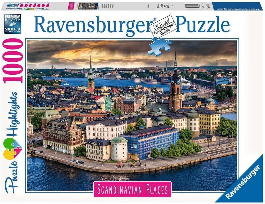 Ravensburger Puzzle Scandinavian Places 12000114 - Stockholm, Sverige - 1000 brikker puslespil til voksne og børn over 14 år Puslespil Naty Shop Old Design