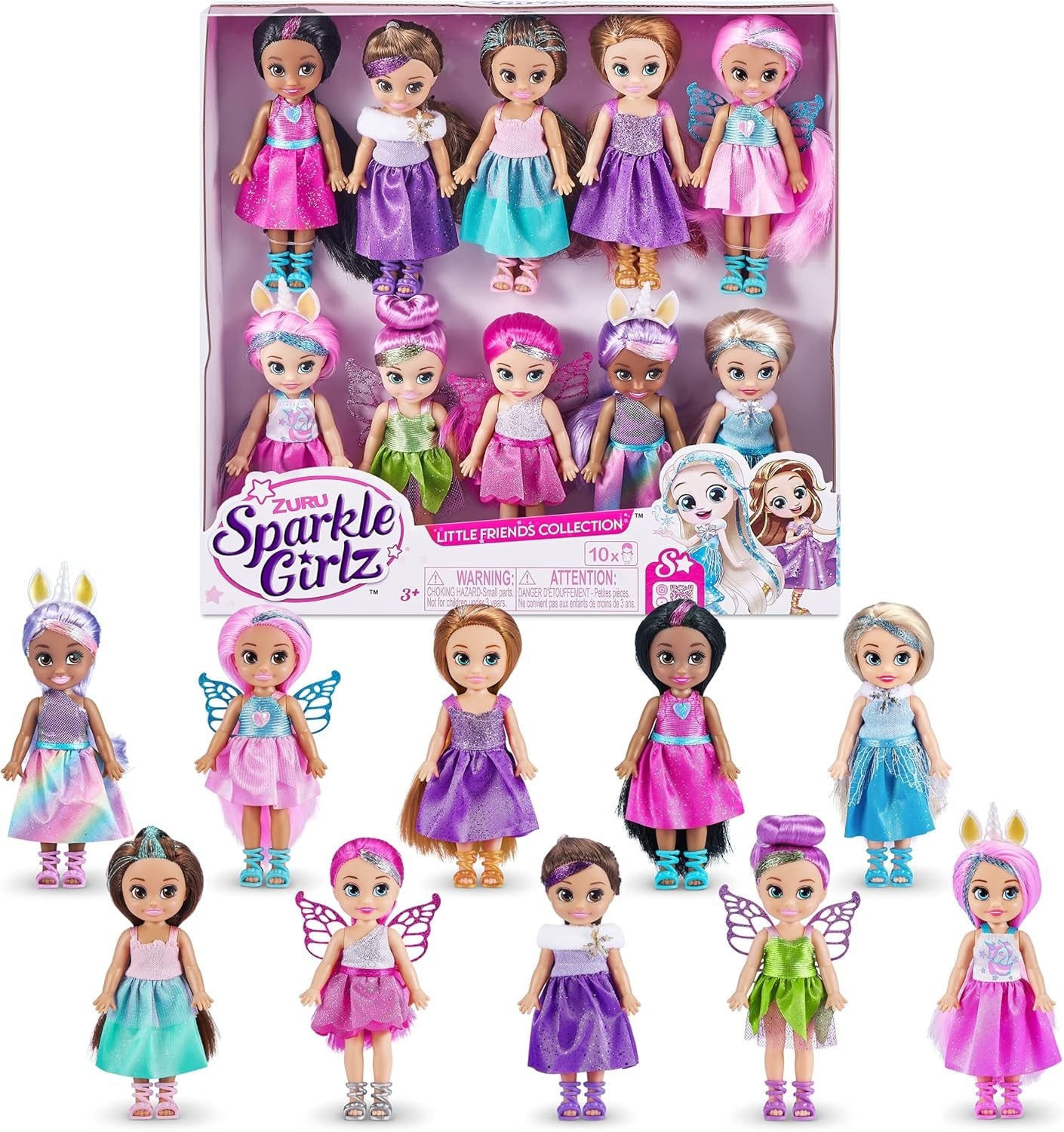 -Dolls-4,7"-Fantasy Little Friend Collection Sæt med 10 stk