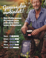 Blank Roast - BIO Winzer Kaffee 1000g - schonend mit Pfälzer Rebholz geröstet - ganze Kaffee-Bohnen aus Peru - 100% Arabica Röstung - schokoladig & nusig - säurearm