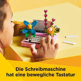 LEGO Creator 3In1 skrivemaskine med blomster - ombyggeligt legetøj til en Keytar-model eller til en urtepotte med notesbog og kuglepen - byggesæt - gave til piger og drenge fra 8 år 31169 Byggesæt Besuche den LEGO-Store