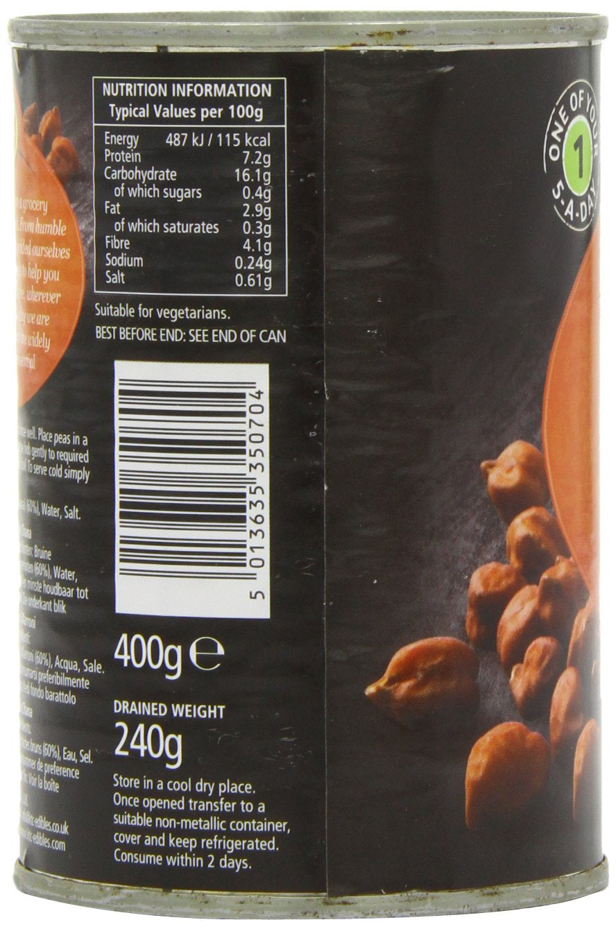 - Brune kikærter (på dåse), pakke med 12 stk (12 x 400 g)