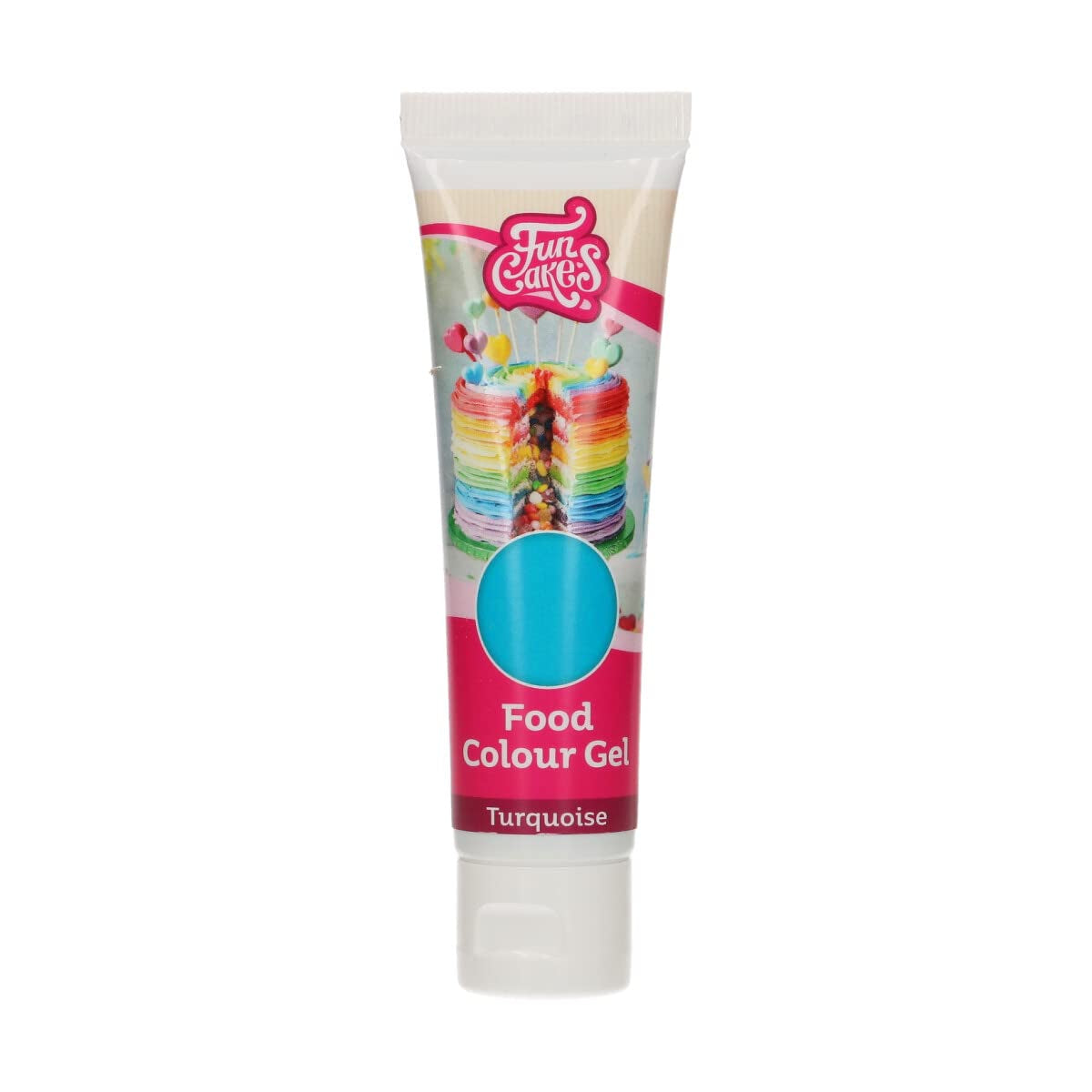 Madfarve Funcakes Gel Turkis: Højkoncentreret madfarve til dej, creme, fondant og marcipan. Nem dosering. Enkelt dråbe for at skabe levende farver. Halal. 30 g.