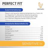 Vådfoder til katte Perfect Fit Sensitive 1+ med kylling i sauce, 12 poser, 12 x 85g - Premium vådfoder til følsomme katte fra 1 år, uden hvede og soja, for at støtte fordøjelsen