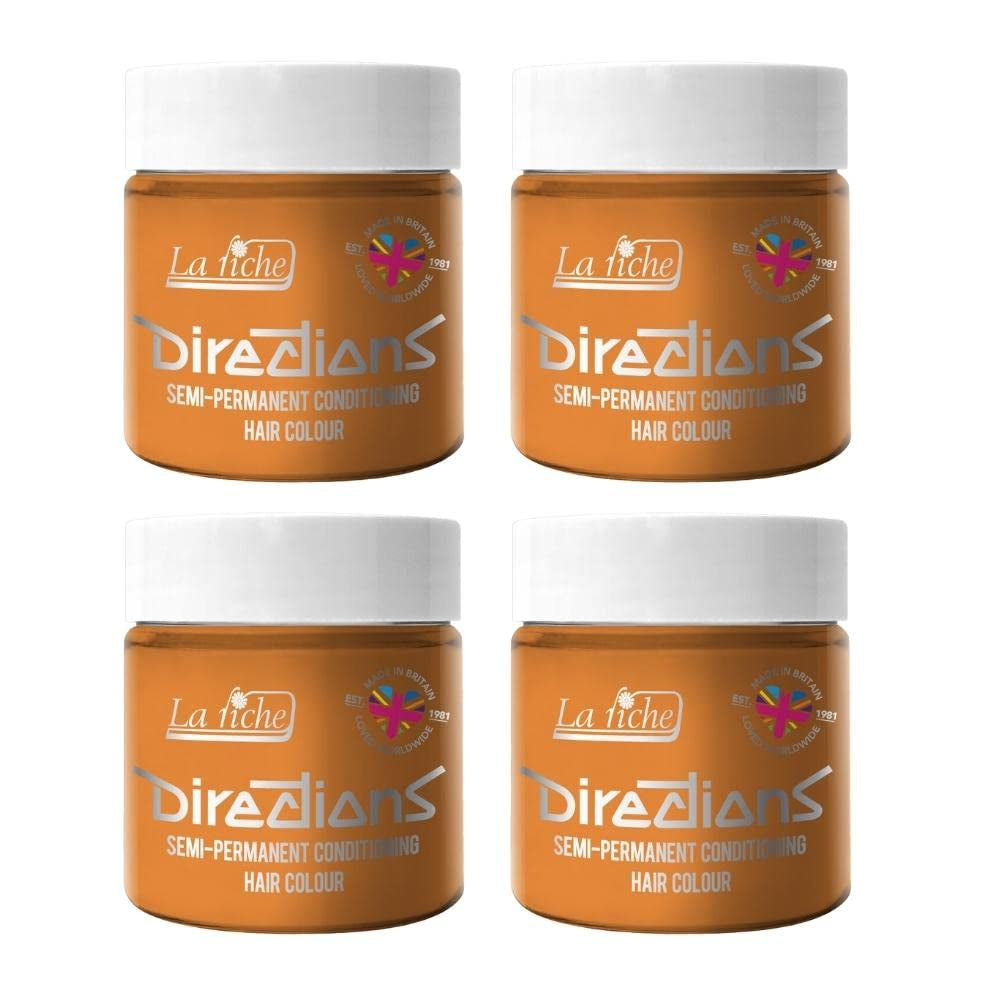 Vejledning semi-permanent hårfarve 100 ml æske 4 pakke (Pillarbox Red) Naty Shop Abrikos hårfarve 100 Ml (pakke med 4)