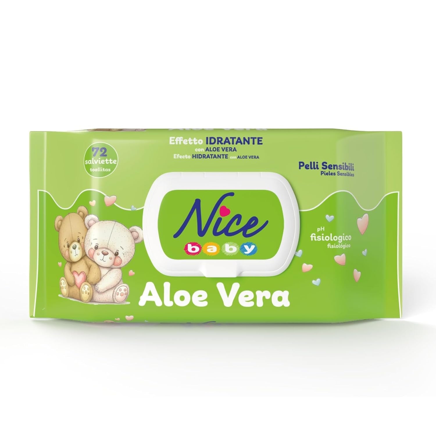 Renseservietter til børn og babyer - med aloe vera og arganolie - dermatologisk testet - fysiologisk pH-værdi - maxi format: pakke med 72 servietter - Pæn