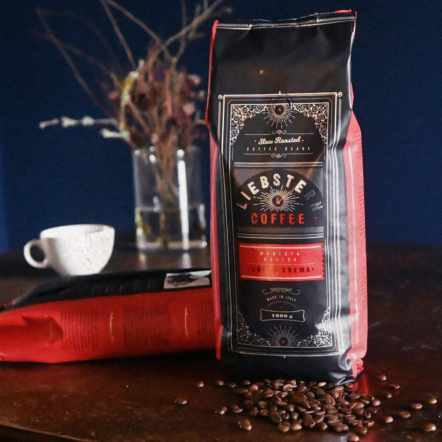 NYHED | LIEBSTERN KAFFE | Kaffebønner 1 kg | SUPER CREME | Kaffe med ekstra lav syre | De bedste espressobønner til fuldautomatiske maskiner | Mellemstegt med masser af smag