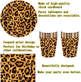 Leopardmønster Party Geschirr Kindergeburtstag Deko Geburtstag Party Geschirr Dschungel Pappteller Becher Servietten Babyparty Tischdeko Sæt