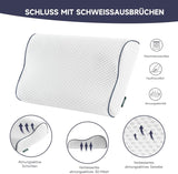 Z-Hom Nakkestøttepude, Memory Foam Pude, Side Sovepude, Ergonomisk Pude, Anti Snorke Pude, Ortopædisk Sovepude, Aftageligt betræk (49 X 30 X 7/10 Cm) Cervikale ortopædiske puder Naty Shop